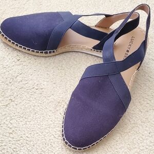 Lucky Brand Navy Canvas Espadrille Sandals 9m